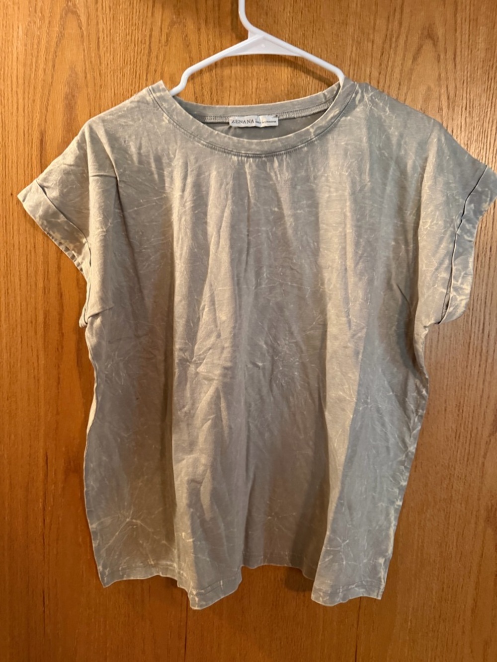 Zenana Outfitters Washed Short Sleeve Tee - Light Sage